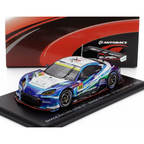 SPARK MODEL TOYOTA GR86 GT TEAM SHADE RACING N 20 GT300 CLASS SUPER GT 2024 KATSUYUKI HIRANAKA - EIJIRO SHIMIZU - BLUE WHITE 1/4