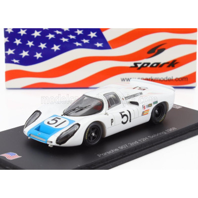 SPARK MODEL PORSCHE 907 N 51 2nd 12h SEBRING 1968 VIC ELFORD - JOCHEN NEERPASCH - WHITE 1/43