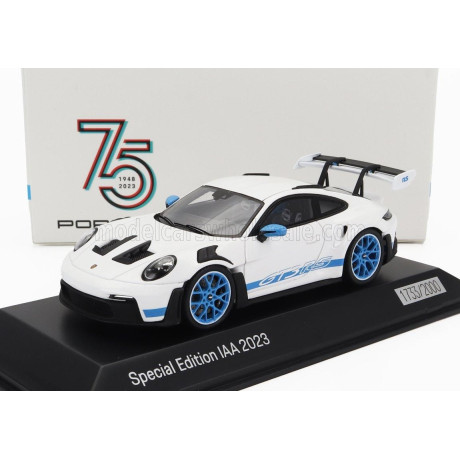 SPARK MODEL PORSCHE 911 992 GT3 RS IAA MONACO 2023 - WHITE BLUE 1/43