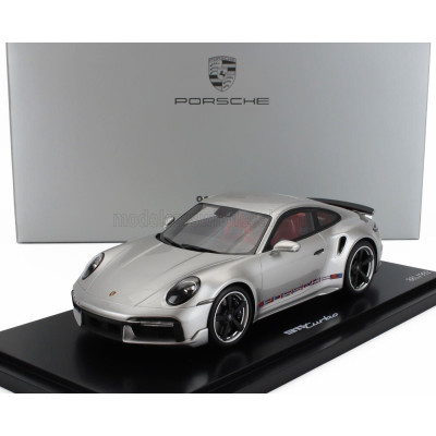SPARK MODEL PORSCHE 911 992 TURBO COUPE 2023 - FIRST TURBO REMASTERED - CON VETRINA - WITH SHOWCASE - SILVER 1/18