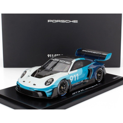SPARK MODEL PORSCHE 911 992 GT3 R N 911 RACING SPEED ICON DESIGN COUPE 2023 - CON VETRINA - WITH SHOWCASE - 2 TONE BLUE WHITE 1/
