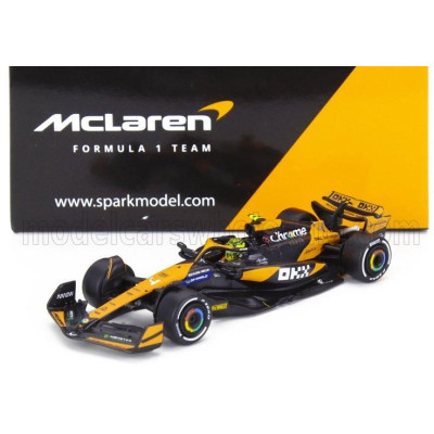 SPARK MODEL McLAREN F1  MCL38 TEAM MCLAREN N 4 WINNER MIAMI GP 2024 FIRST F1 VICTORY LANDO NORRIS - ORANGE BLACK 1/64