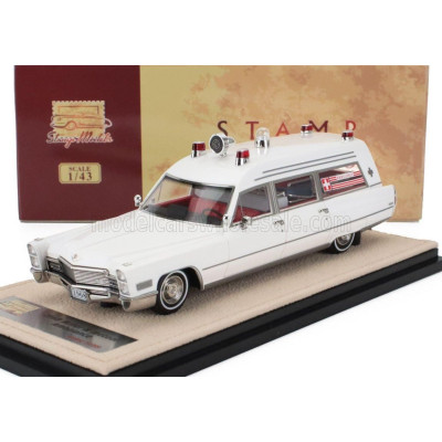 STAMP MODELS CADILLAC MILLER METEOR AMBULANCE 1968 - WHITE 1/43