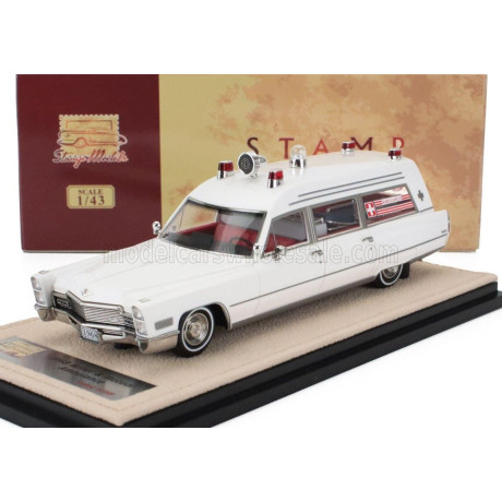 STAMP MODELS CADILLAC MILLER METEOR AMBULANCE 1968 - WHITE 1/43