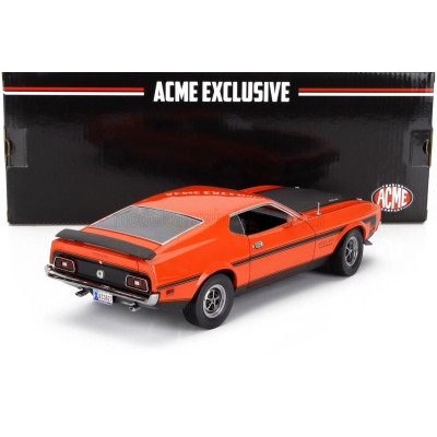 SUN STAR FORD USA MUSTANG BOSS 351 RAM AIR COUPE 1971 - ORANGE BLACK 1/18