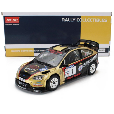 SUN STAR FORD ENGLAND FOCUS RS WRC08 N 1 WINNER RALLY WYEDEAN FOREST 2015 PAUL BIRD - ALED DAVIES - BLACK GOLD 1/18
