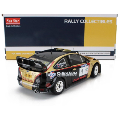 SUN STAR FORD ENGLAND FOCUS RS WRC08 N 1 WINNER RALLY WYEDEAN FOREST 2015 PAUL BIRD - ALED DAVIES - BLACK GOLD 1/18