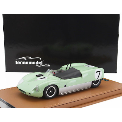 TECNOMODEL LOTUS 19 N 7 WINNER USAC ROAD RACING CHAMPIONSHIP LAGUNA SECA 1961 STIRLING MOSS - LIGHT GREEN SILVER 1/18