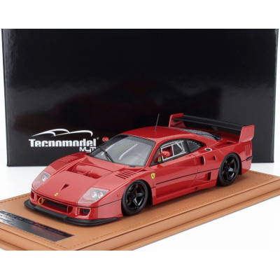 TECNOMODEL FERRARI F40 LM PRESS VERSION 1996 - BLACK RIMS - CON VETRINA - WITH SHOWCASE - RED 1/18