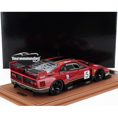 TECNOMODEL FERRARI F40 LM N 5 RENDERING VERSION 1996 STEFANO BUCCI - CON VETRINA - WITH SHOWCASE - RED BLACK 1/18