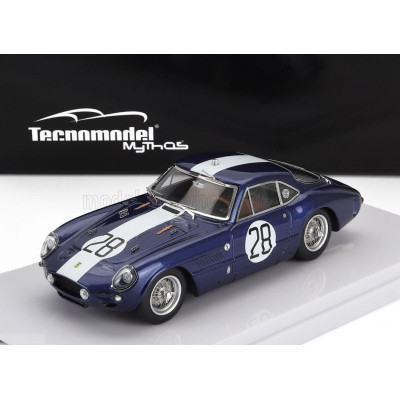 TECNOMODEL FERRARI 250 GT SPERIMENTALE 3.0L V12 TEAM BEAR N 28 12h SEBRING 1962 ED HUGUS - GEORGE REED - BLUE WHITE 1/43
