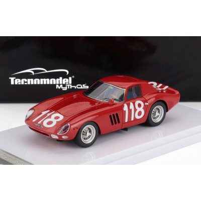 TECNOMODEL FERRARI 250 GTO 64 3.0L V12 N 118 TARGA FLORIO 1965 CLEMENTE RAVETTO - GAETANO STARABBA - RED 1/43