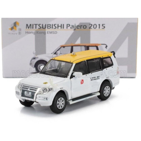 TINY TOYS MITSUBISHI PAJERO EMSD 2015 - WHITE YELLOW 1/64