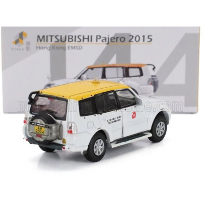 TINY TOYS MITSUBISHI PAJERO EMSD 2015 - WHITE YELLOW 1/64