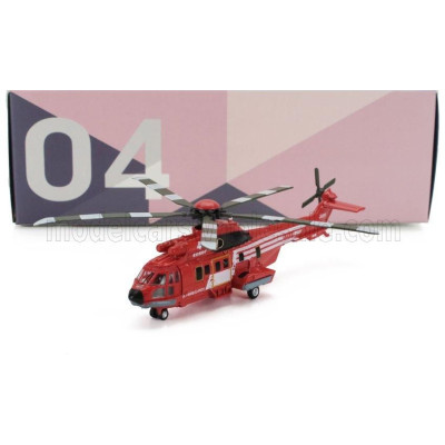 TINY TOYS HELICOPTER JP4 TOKYO FIRE ENGINE DEPARTMENT AMBULANCE 2010 - RED 1/144