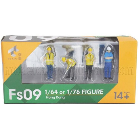 TINY TOYS FIGURES SET Fs09 4X STREETWORKERS - VARIOUS 1/64