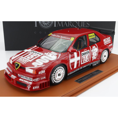 TOPMARQUES ALFA ROMEO 155 V6 TI N 15 DTM SEASON 1993 GIORGIO FRANCIA - CON VETRINA - WITH SHOWCASE - RED WHITE 1/12
