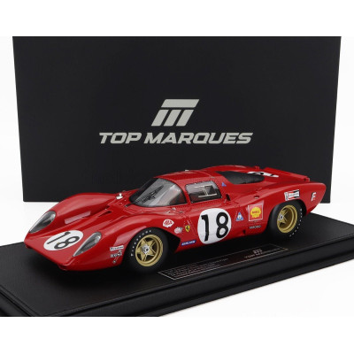TOPMARQUES FERRARI 312P 3.0L V12 COUPE TEAM SEFAC N 18 24h LE MANS 1969 PEDRO RODRIGUEZ – DAVID PIPER - RED 1/18