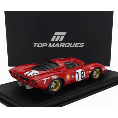 TOPMARQUES FERRARI 312P 3.0L V12 COUPE TEAM SEFAC N 18 24h LE MANS 1969 PEDRO RODRIGUEZ – DAVID PIPER - RED 1/18