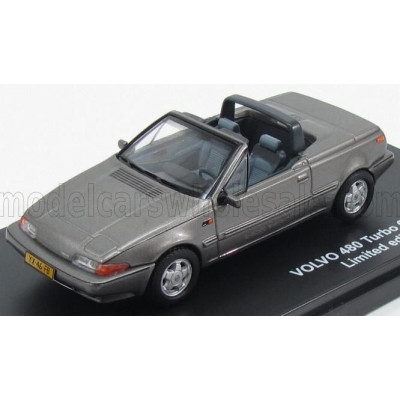 TRIPLE9 VOLVO 480 TURBO CABRIOLET 1990 - GREY MET 1/43