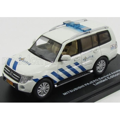 TRIPLE9 MITSUBISHI PAJERO AMSTERDAM EENHEID POLITIE 2013 - WHITE BLUE 1/43