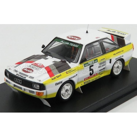 TROFEU AUDI SPORT QUATTRO TEAM AUDI 3rd RALLY PORTUGAL 1985 W.ROHRL - C.GEISTDORFER - WHITE YELLOW 1/43