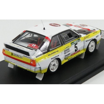 TROFEU AUDI SPORT QUATTRO TEAM AUDI 3rd RALLY PORTUGAL 1985 W.ROHRL - C.GEISTDORFER - WHITE YELLOW 1/43