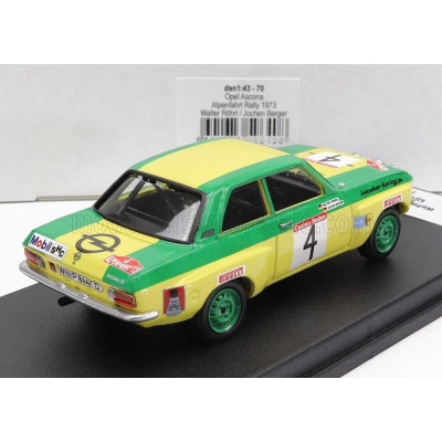 TROFEU OPEL ASCONA (night version) N 4 RALLY ALPENFAHRT 1973 W.ROHRL - J.BERGER - YELLOW GREEN 1/43