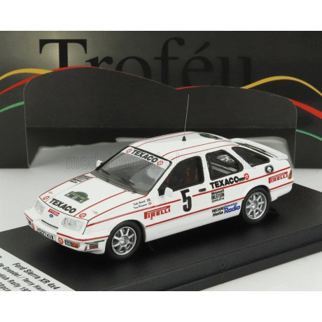 TROFEU FORD ENGLAND SIERRA XR 4x4 N 5 RALLY SWEDEN 1987 KALLE GRUNDEL - TERRY HARRYMAN - WHITE RED 1/43