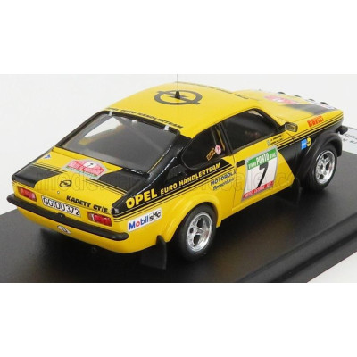 TROFEU OPEL KADETT GT/E (night version) N 7 RALLY OF PORTUGAL 1976 A.KULLANG - C.G.ANDERSSON - YELLOW BLACK 1/43