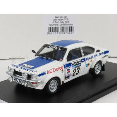TROFEU OPEL KADETT GT/E (night version) N 23 RALLY RAC LOMBARD 1975 T.POND - D.RICHARDS - WHITE BLUE 1/43