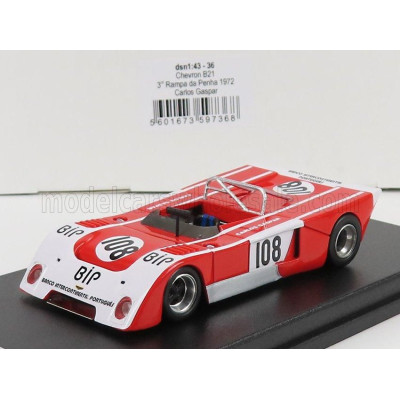 TROFEU CHEVRON B21 N 108 3rd RAMPA DE PENHA 1972 C.GASPAR - RED WHITE 1/43