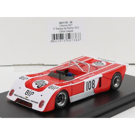 TROFEU CHEVRON B21 N 108 3rd RAMPA DE PENHA 1972 C.GASPAR - RED WHITE 1/43