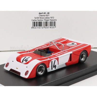 TROFEU CHEVRON B21 N 14 WINNER 6h NOVA LISBOA 1972 C.SANTOS - R.HEAVENS - RED WHITE 1/43