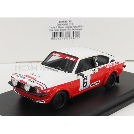 TROFEU OPEL KADETT GT/E N 6 WINNER RALLY AZORES VOLTA A S.MIGUEL 1979 J.P.BORGES - R.BEVILACQUA - WHITE RED 1/43