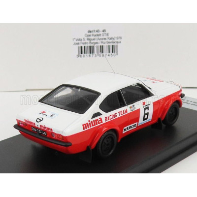 TROFEU OPEL KADETT GT/E N 6 WINNER RALLY AZORES VOLTA A S.MIGUEL 1979 J.P.BORGES - R.BEVILACQUA - WHITE RED 1/43