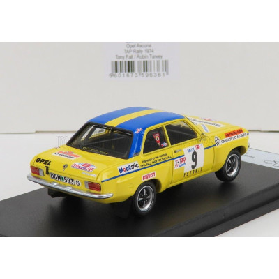 TROFEU OPEL ASCONA (night version) N 9 RALLY TAP 1974 T.FALL - R.TURVEY - YELLOW BLUE 1/43
