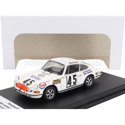 TROFEU PORSCHE 911S COUPE TEAM C.LAURENT N 45 24h LE MANS 1971 CLAUDE LAURENT - JACQUES MARCHE - WHITE RED 1/43