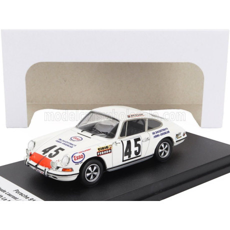 TROFEU PORSCHE 911S COUPE TEAM C.LAURENT N 45 24h LE MANS 1971 CLAUDE LAURENT - JACQUES MARCHE - WHITE RED 1/43