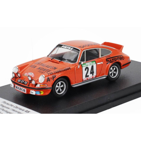 TROFEU PORSCHE 911 CARERA RS COUPE (night version) N 24 RALLY PORTUGAL 1979 ANTONIO DIEGUES - HENRIQUE ALEGRIA - ORANGE 1/43
