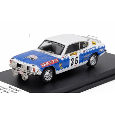 TROFEU FORD ENGLAND CAPRI 2600 (night version) N 36 RALLY TAP 1972 RONNY - ADRIAN GIANFALDONE - WHITE LIGHT BLUE 1/43