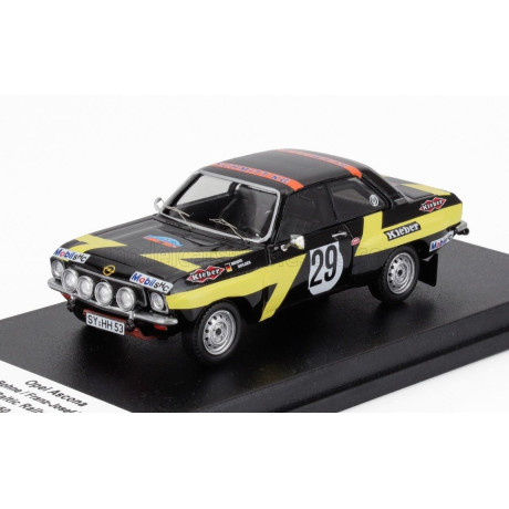 TROFEU OPEL ASCONA (night version) N 29 RALLY BALTIC 1975 HOLGHER BOHNE - FRANZ JOSEF MOORMANN - BLACK YELLOW 1/43