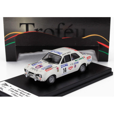 TROFEU FORD ENGLAND ESCORT MKI (night version) N 14 RALLY 1000 LAKES 1975 ERIK AABY - MONTY KARLAN - WHITE 1/43
