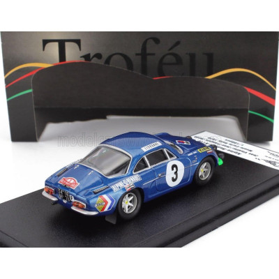 TROFEU RENAULT ALPINE A110 N 3 RALLY MONTECARLO 1970 JEAN VINATIER - JEAN FRANCOIS JACOB - BLUE 1/43
