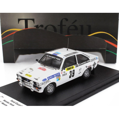 TROFEU FORD ENGLAND ESCORT MKII N 39 RALLY MONTECARLO 1980 NICOLAS KOOB - WIN JACOBY - WHITE 1/43