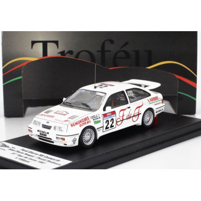 TROFEU FORD ENGLAND SIERRA RS COSWORTH N 22 RALLY TOUR DE CORSE 1987 JEAN PIERRE ROUGET - PASCAL BOUHOURS - WHITE RED 1/43