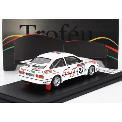 TROFEU FORD ENGLAND SIERRA RS COSWORTH N 22 RALLY TOUR DE CORSE 1987 JEAN PIERRE ROUGET - PASCAL BOUHOURS - WHITE RED 1/43