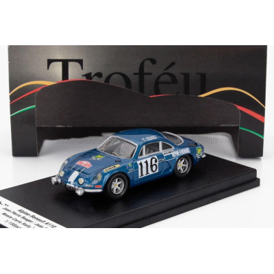 TROFEU RENAULT ALPINE A110 (night version) N 116 RALLY MONTECARLO 1971 JEAN PIERRE ROUGET - JEAN SARRUS - BLUE 1/43