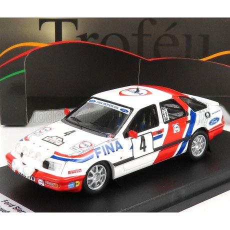 TROFEU FORD ENGLAND SIERRA XR 4x4 TEAM FINA (night version) N 4 BOUCLES DE SPA 1988 M.LOVELL - T.HERRYMAN - WHITE RED BLUE 1/43