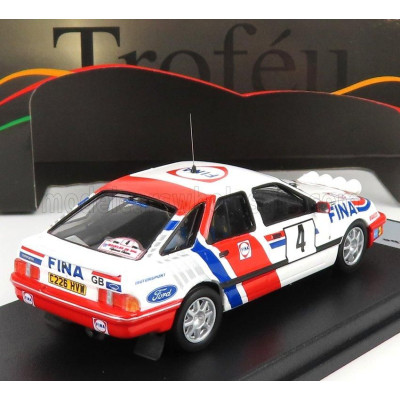 TROFEU FORD ENGLAND SIERRA XR 4x4 TEAM FINA (night version) N 4 BOUCLES DE SPA 1988 M.LOVELL - T.HERRYMAN - WHITE RED BLUE 1/43